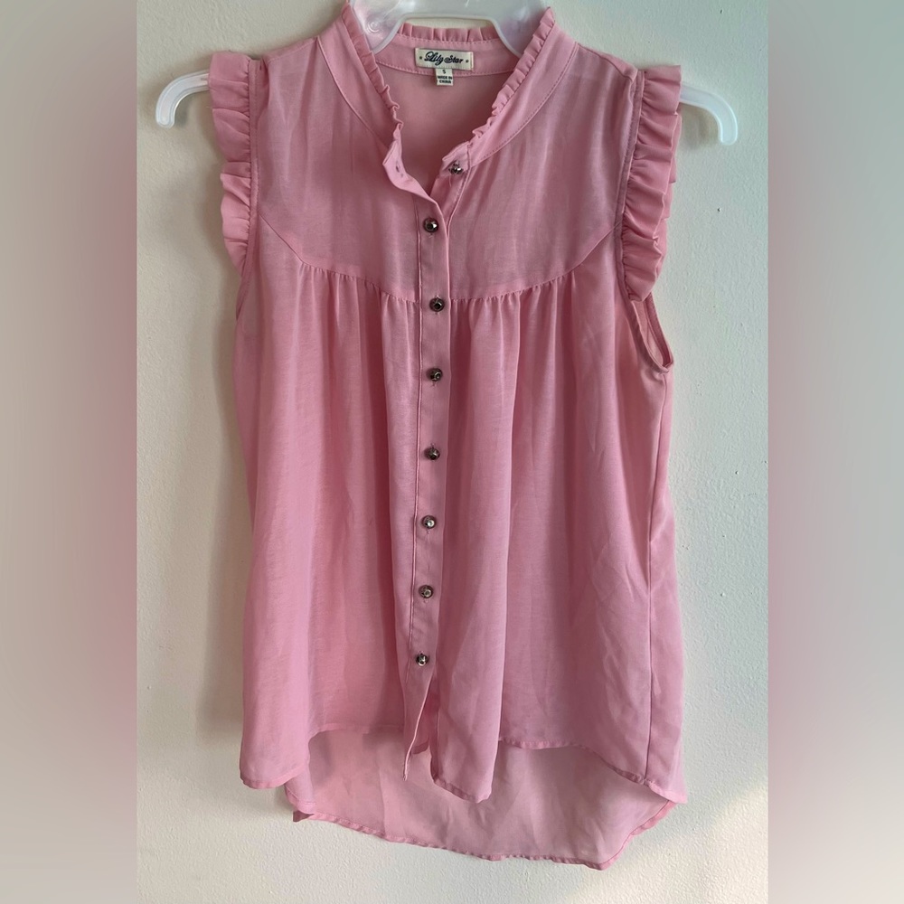 A pale pink blouse